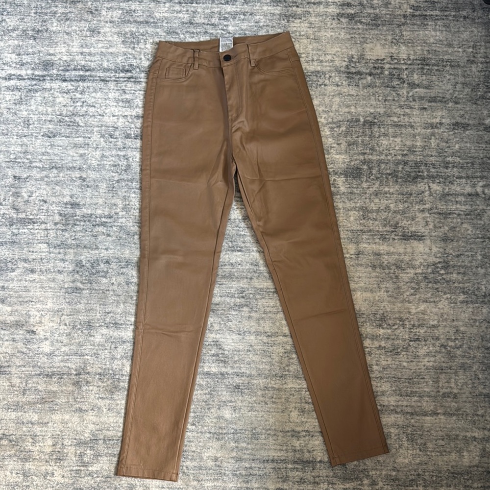 High-Waisted Tan Pants